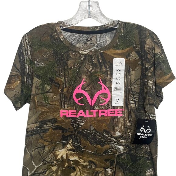 Realtree Xtra Camouflage Tshirt Womens Large Green New Outdoor Hunting - Picture 3 of 9